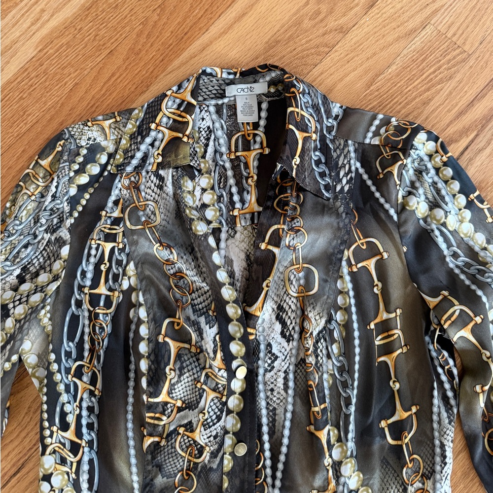 Vintage Y2K cache work blouse sexy - Picture 2 of 3